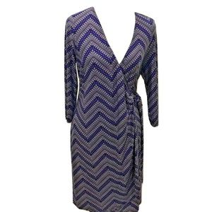 Emma Michelle Size L Wrap Dress Chevron Stripe